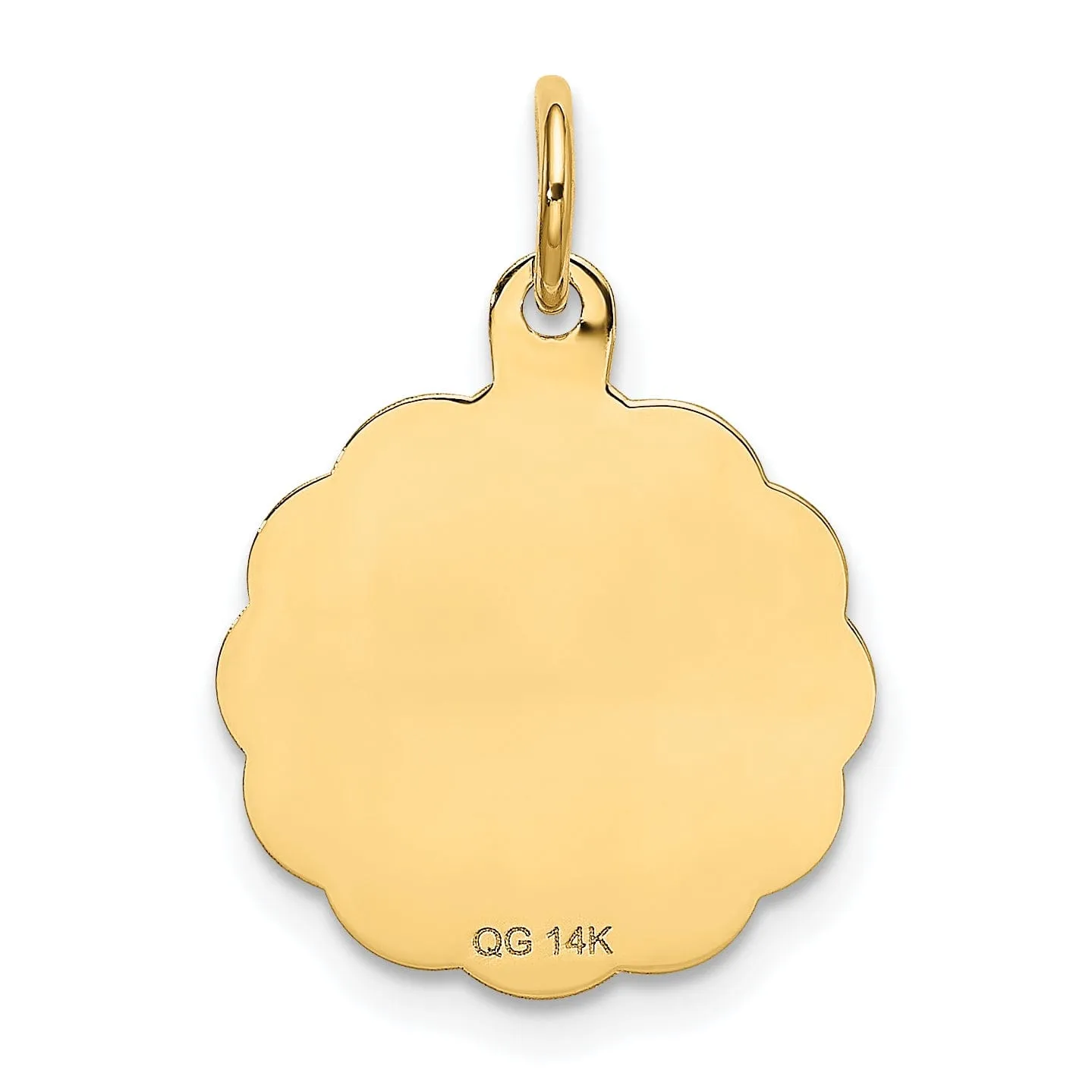 14k Yellow Gold Its a Boy Round Charm Pendant