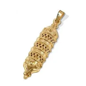 14K Yellow Gold Mezuzah Pendant