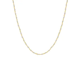 14K Yellow Gold Pearl Chain Necklace