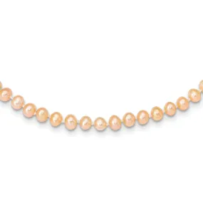 14k Yellow Gold Pink Freshwater Pearl Necklace