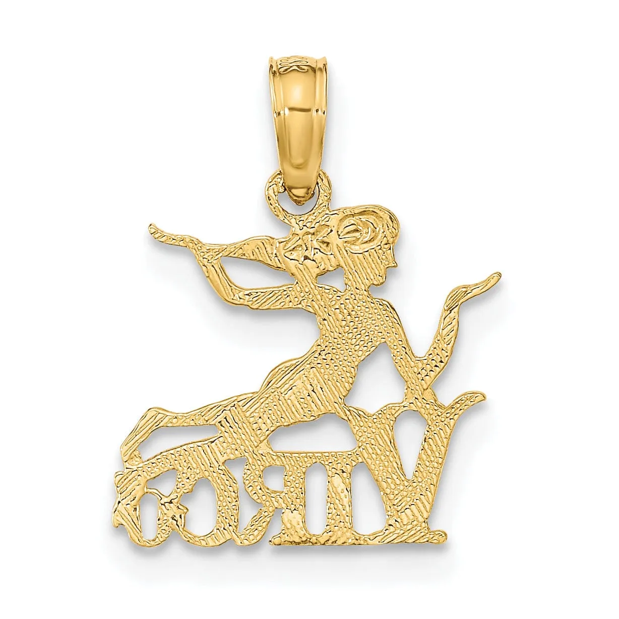 14K Yellow Gold Polished Finish Zodiac VIRGO Charm Pendant