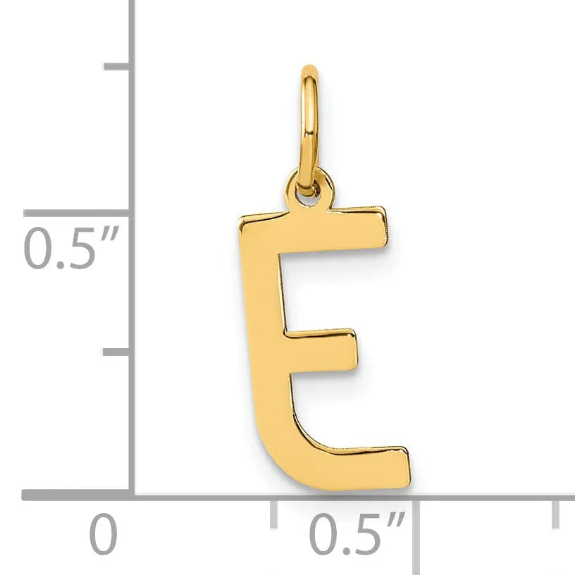 14k Yellow Gold Women's Letter E Initial Charm Pendant