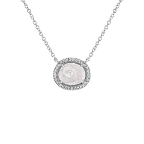 14KT GOLD SINGLE DIAMOND SLICE NECKLACE