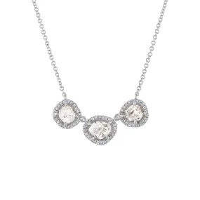 14KT GOLD THREE SLICE DIAMOND NECKLACE