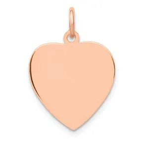 14Kt Rose Gold Polished Finish Heart Shaped Disc Pendant