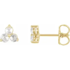 14KY 3-Stone Diamond Fashion Earrings w/ 0.15 ctw