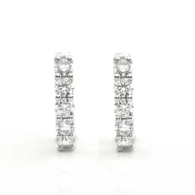 1.50ct Diamond Five-Stone Hoop Huggie Earrings