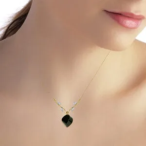 15.52 Carat 14K Solid Yellow Gold Necklace Diamond Twisted Briolette Black Spinel