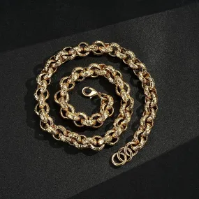 15mm Gold Filled Pattern Leopard Print Belcher Chain 24 Inch