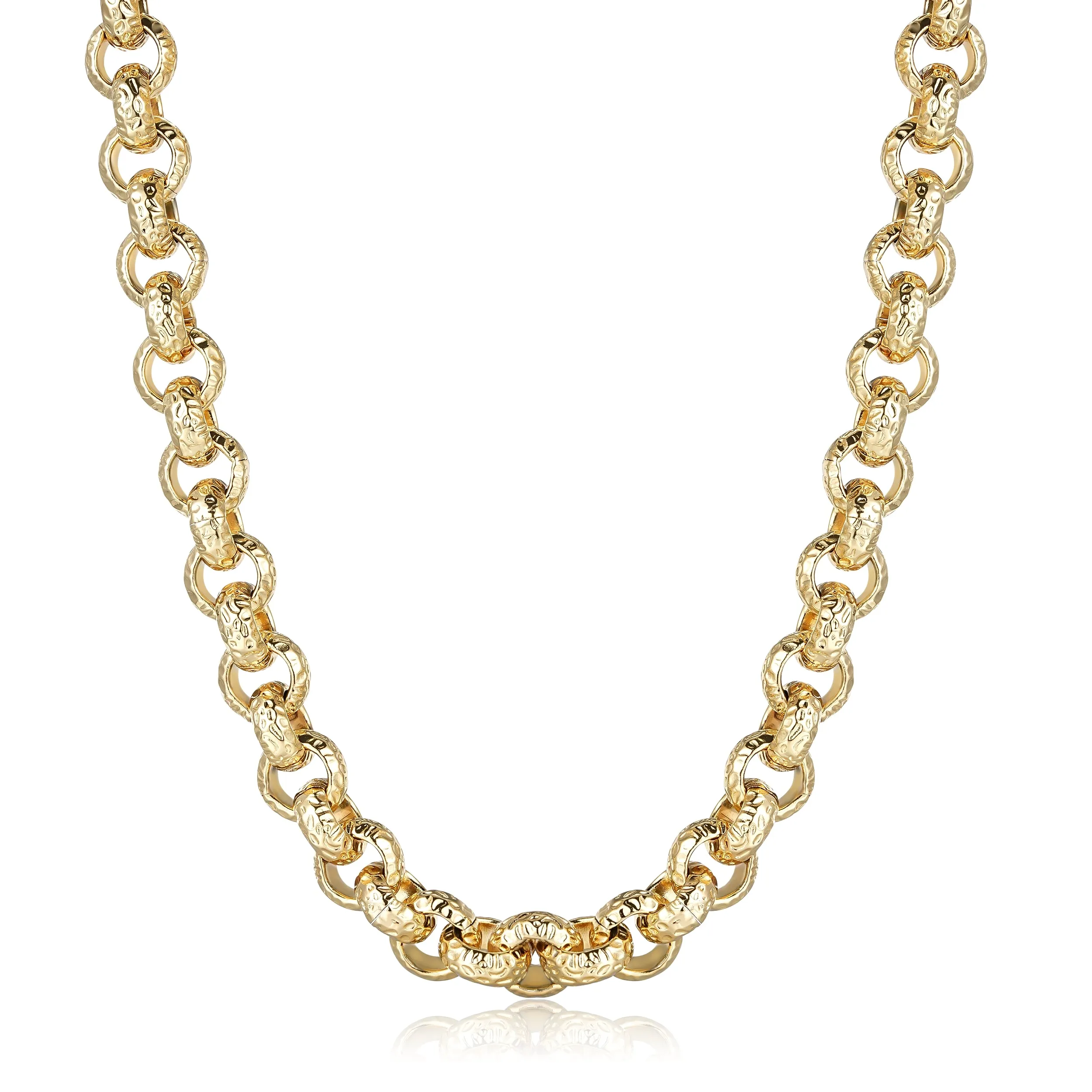 15mm Gold Filled Pattern Leopard Print Belcher Chain 24 Inch