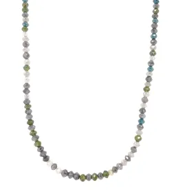 17.25" (21.5 Carat Weight) Multi Green Diamond Strand