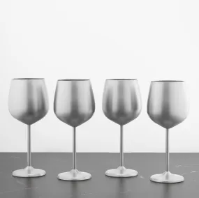 18 Oz Stainless Steel Wine Glasses, Set of 4