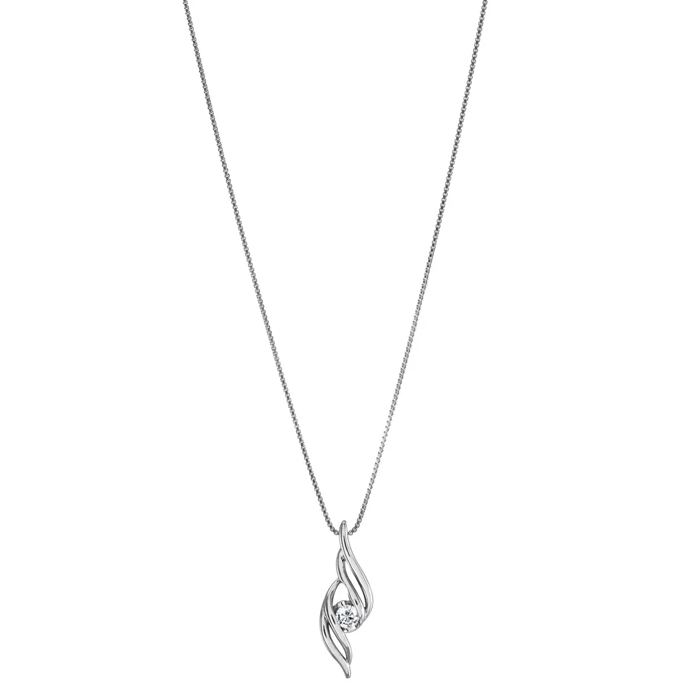 18ct White Gold Sirena 0.12ct Diamond Necklace