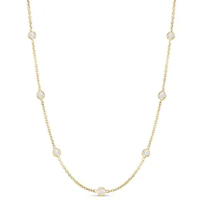 18K Gold Diamond By The Inch Station Necklace