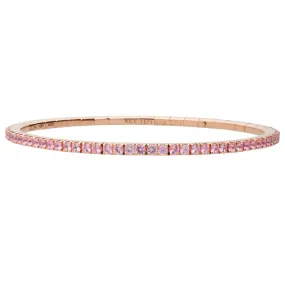 18K Gold "Extensible" Stretch Pink Sapphire Tennis Bracelet