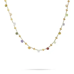 18K Paradise Mixed Gemstone Necklace - CB1155 MIX01 Y 18"