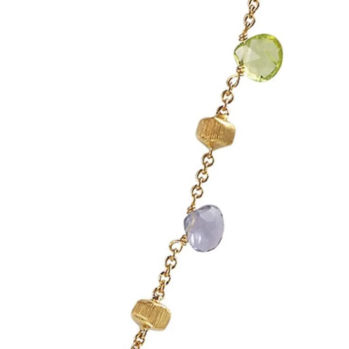 18K Paradise Mixed Gemstone Necklace - CB1155 MIX01 Y 18"