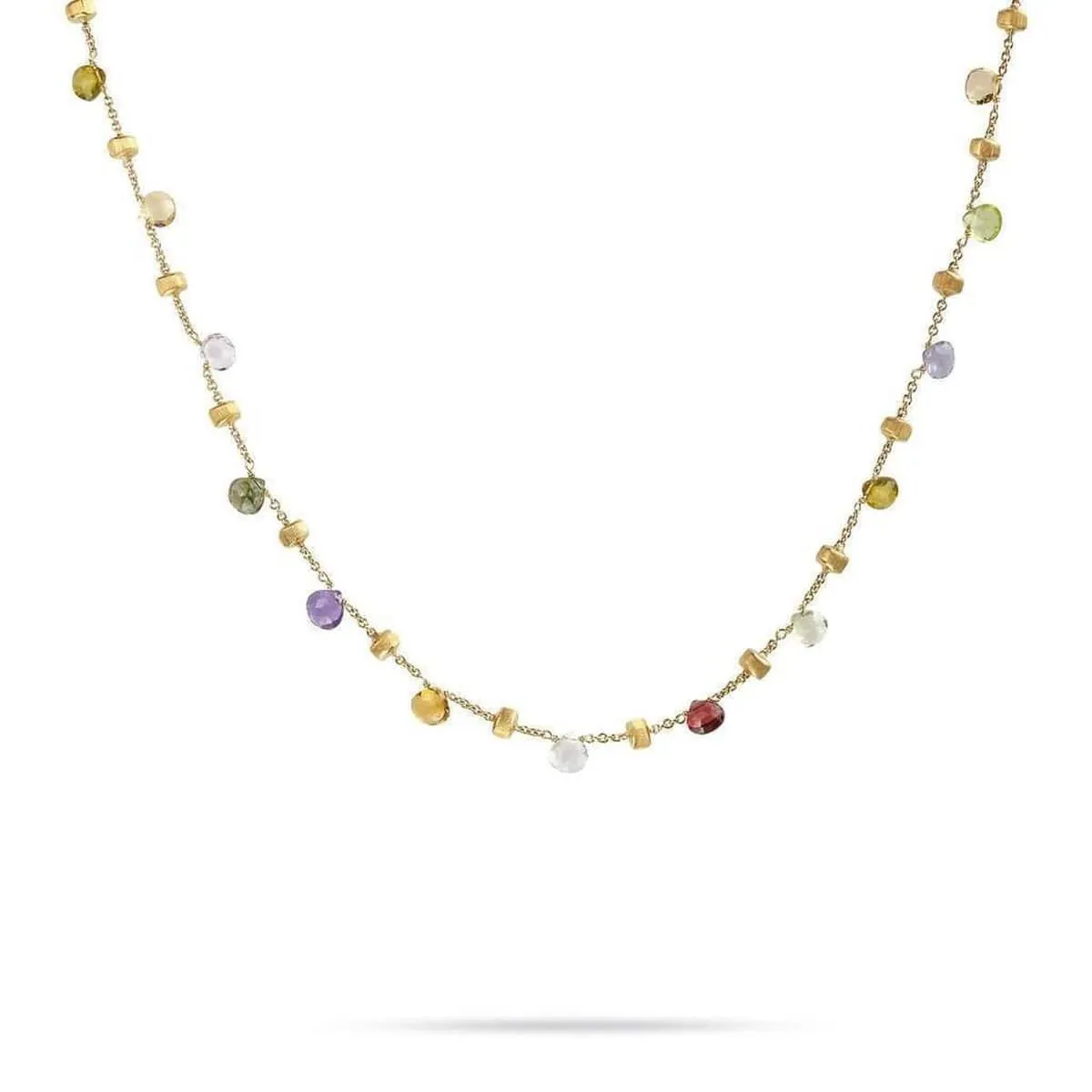 18K Paradise Mixed Gemstone Necklace - CB1155 MIX01 Y 18"