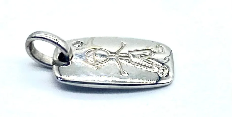 18k White Gold Diamond Boy Pendant