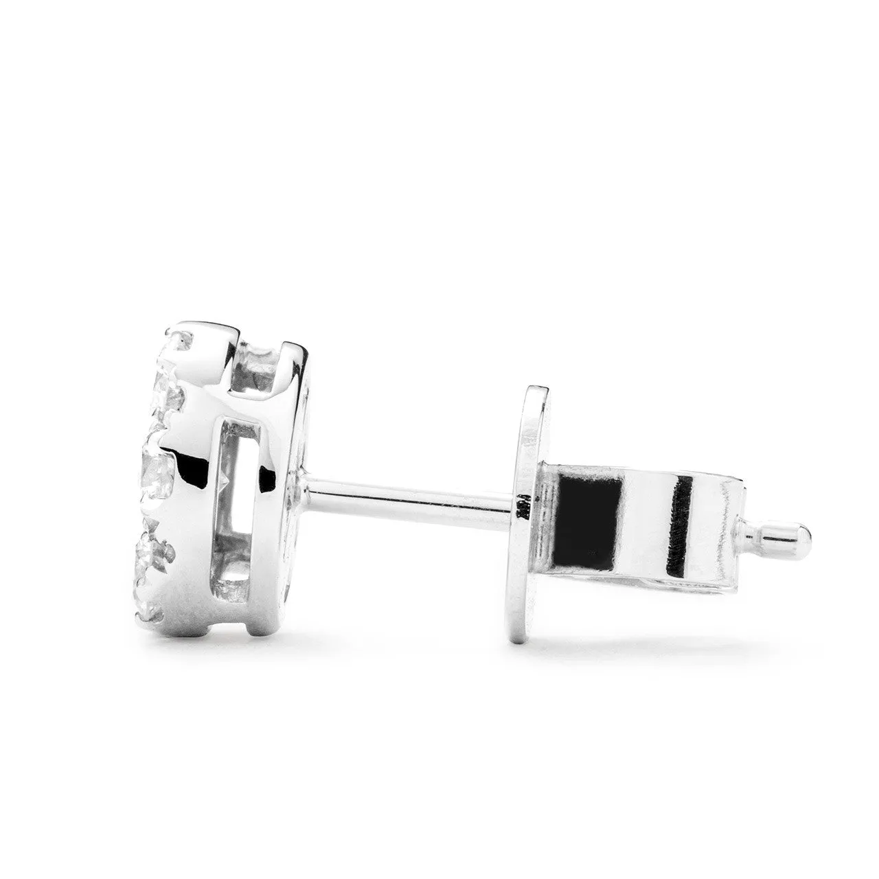 18k White Gold Diamond Stud Earrings .68ct