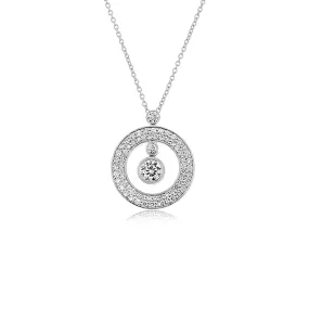 18K White Gold Pave Mini O Pendant