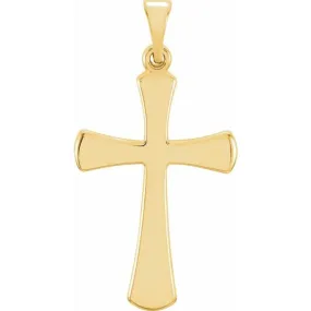 18K Yellow 21x14 mm Cross Pendant