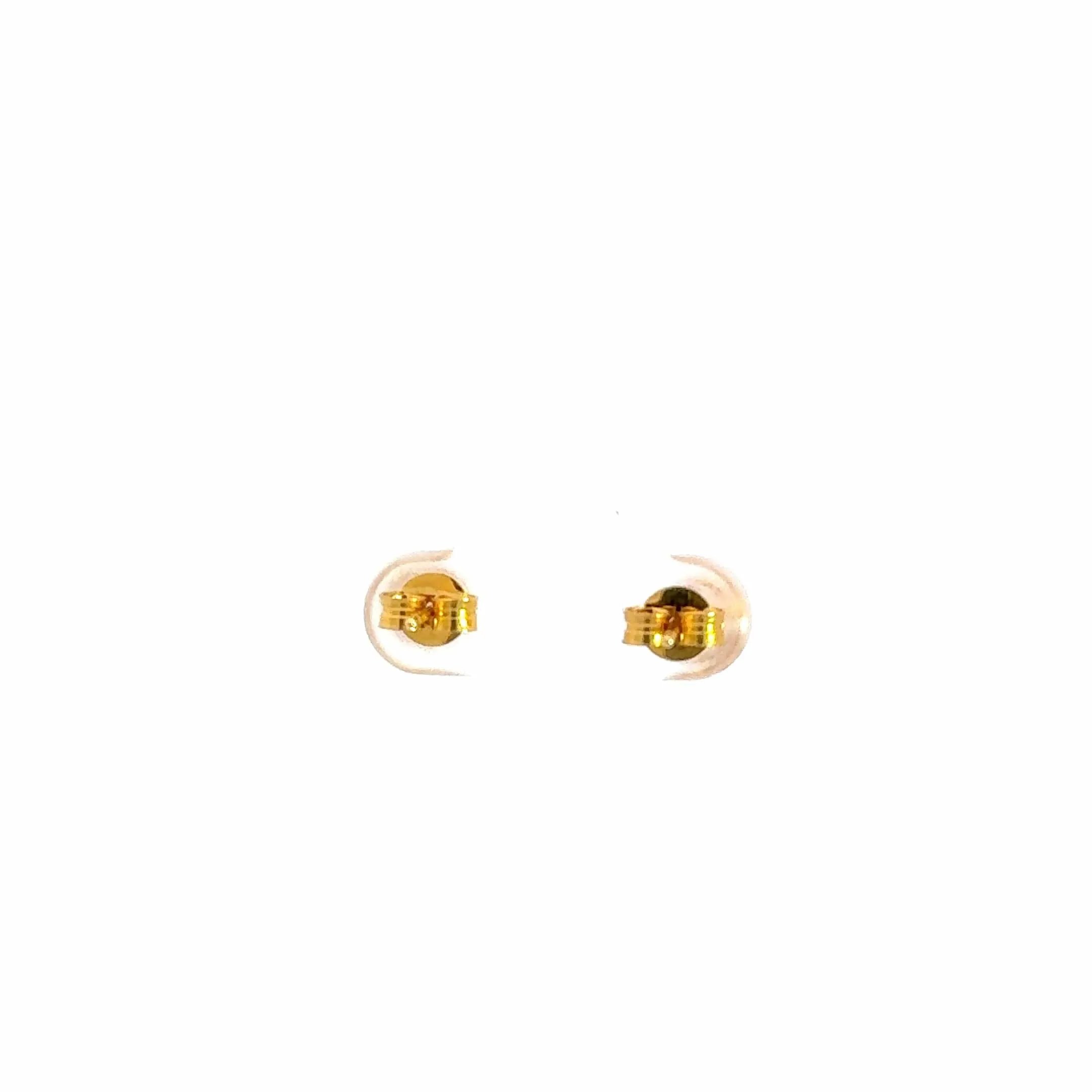 18K Yellow Gold Zircon Heart Earrings