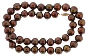 18" Chocolate Potato Pearl Necklace (SKU: 190283)