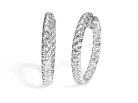 1.92ctw Ladies Diamond Hoop Earrings