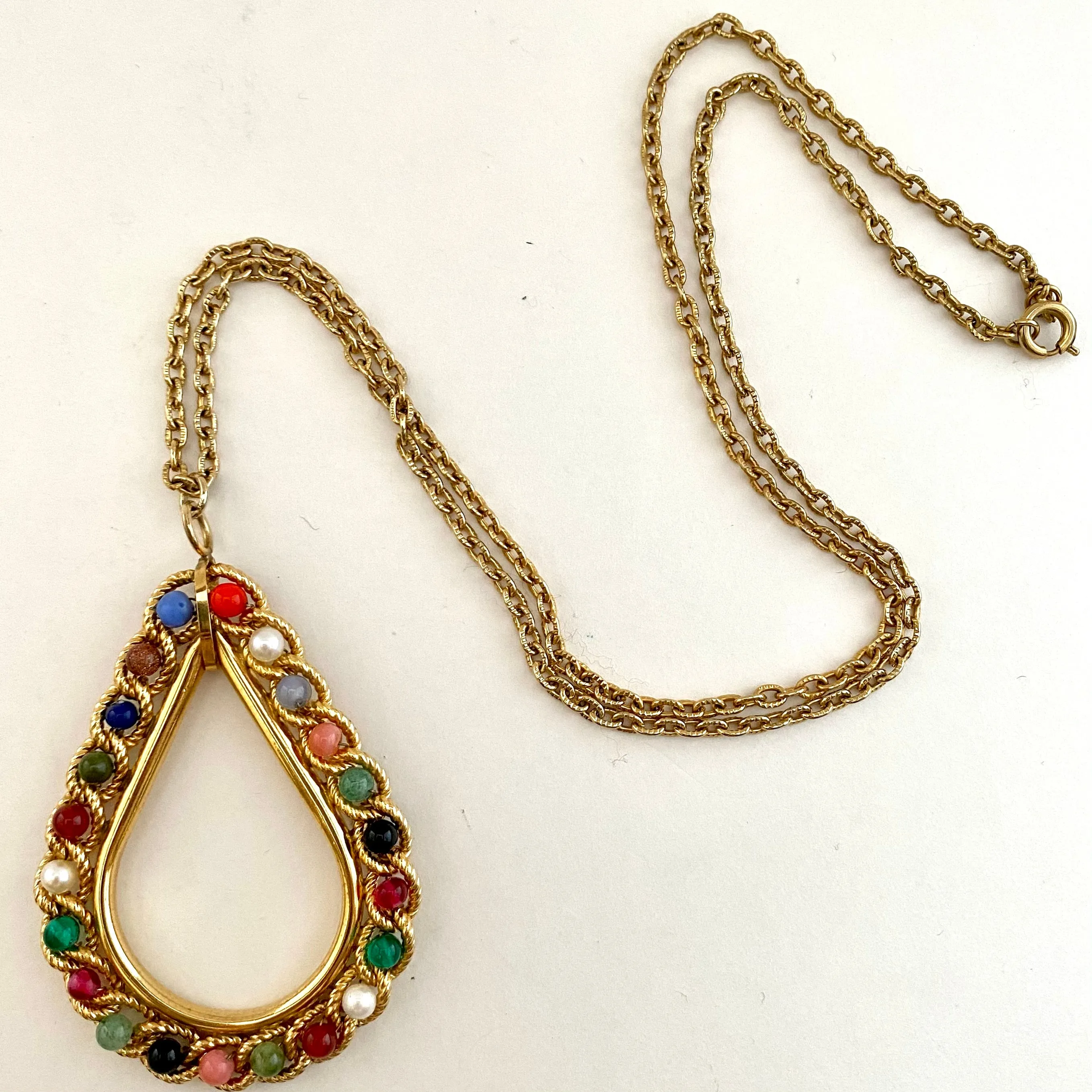 1970s Teardrop Pendant Necklace