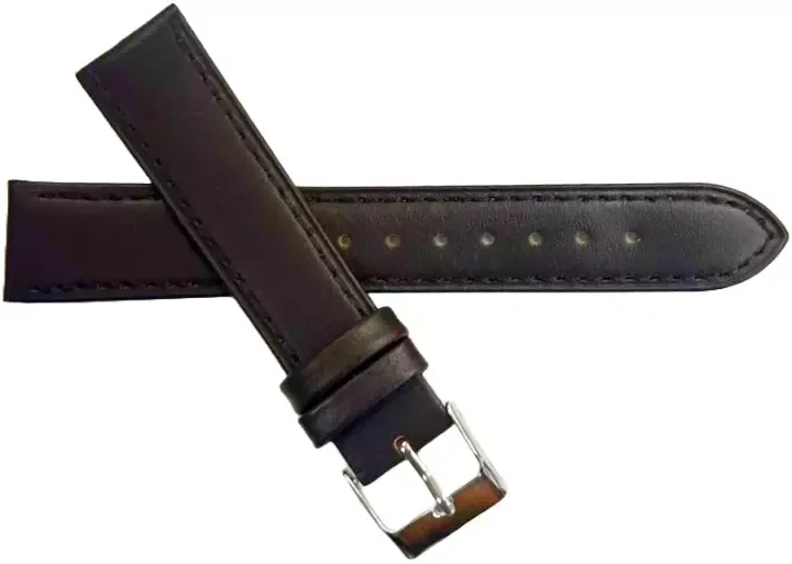 1PC Multi-Color Watch Band Size (16✖14)mm Stitched Plain Leather Strap