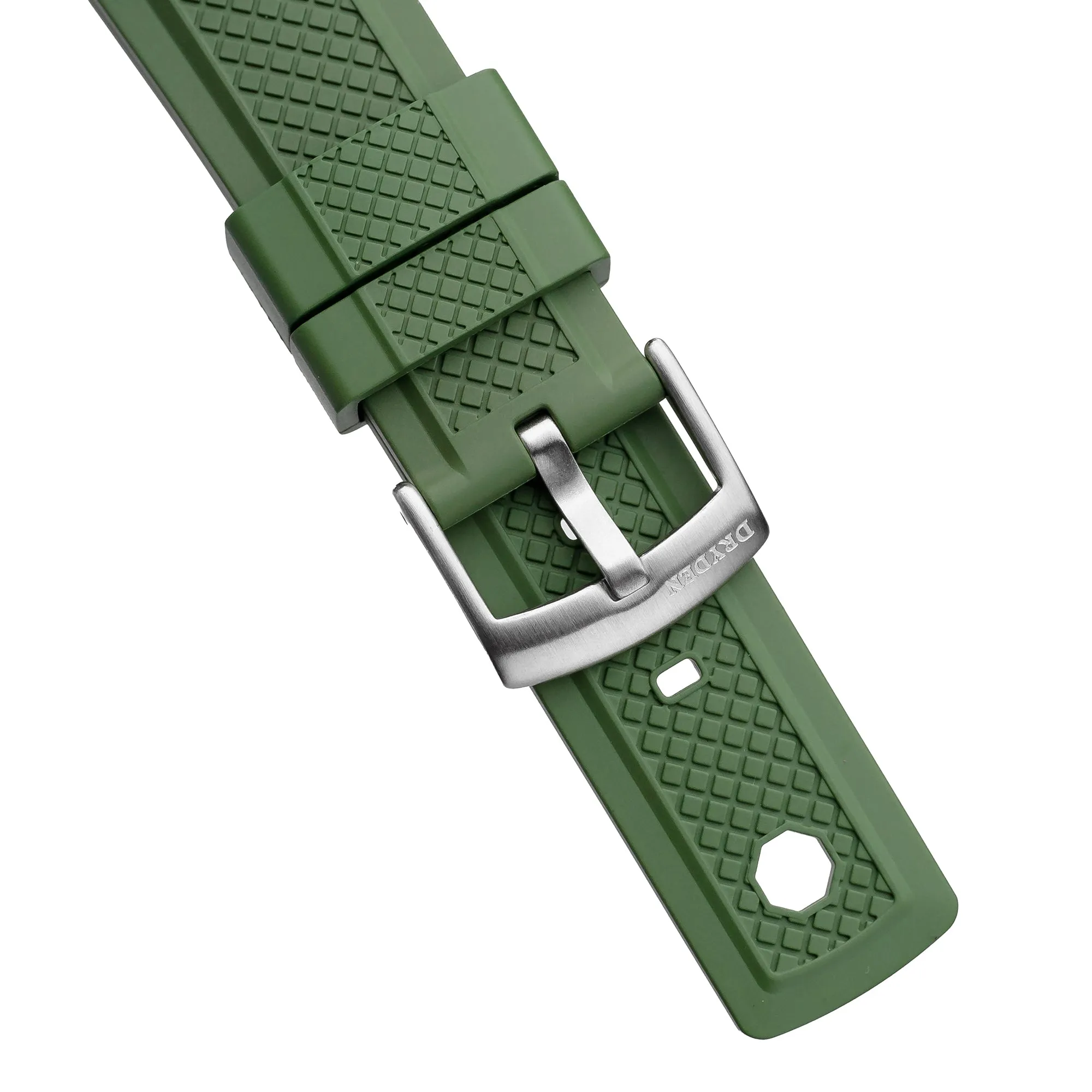 20mm 22mm Quick Release FKM Rubber Crosshatch Diver Watch Strap