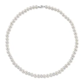 7.5-8.0mm White Freshwater Cultured Pearl Corey Necklace