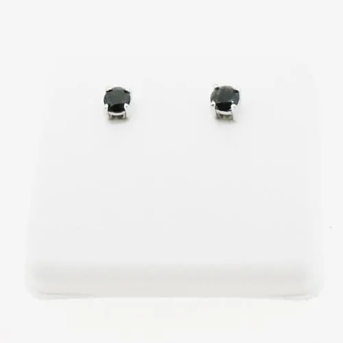 .75cttw Black Diamond Earrings Studs 10K White Gold