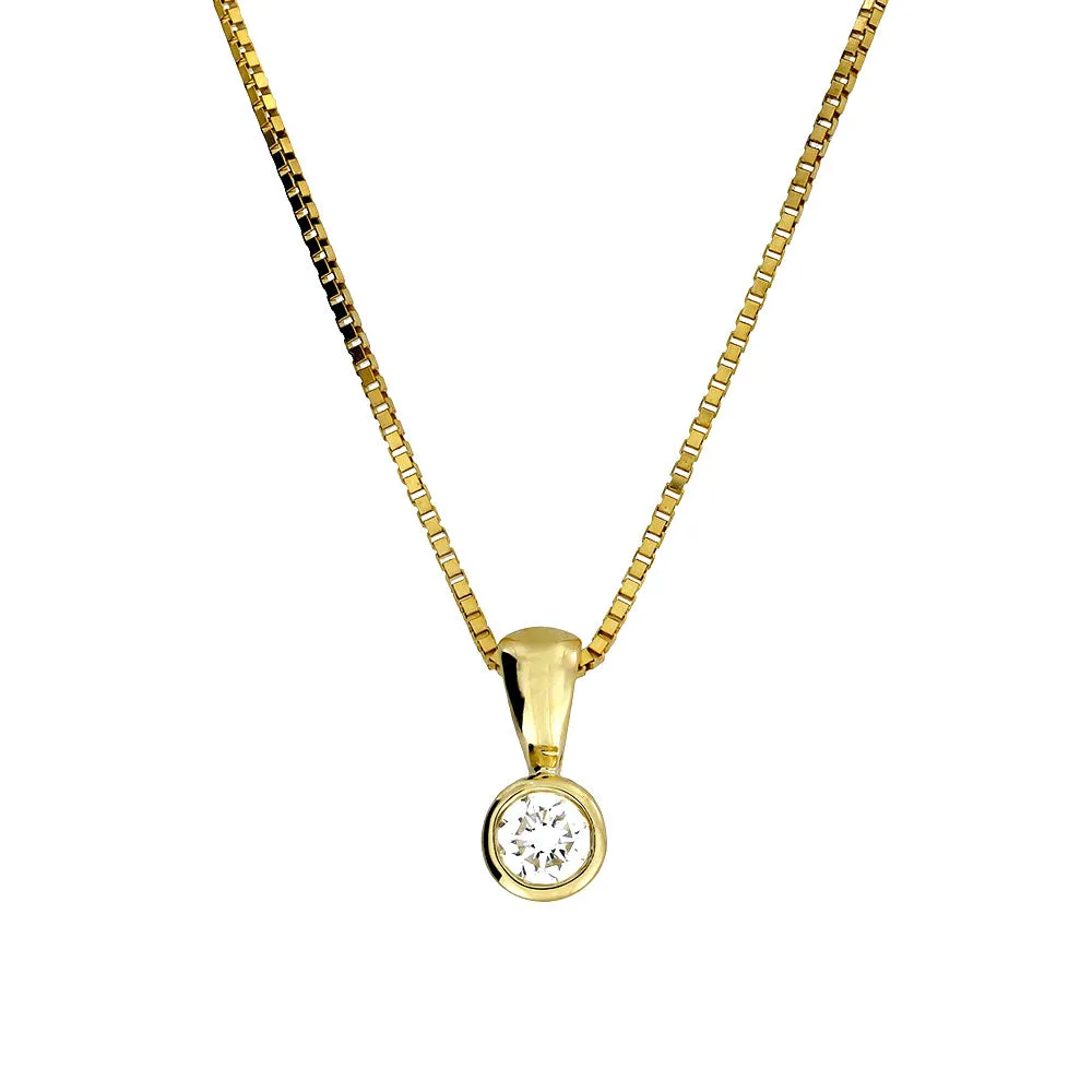 9 Carat Gold & Diamond Solitaire Pendant (0.15ct Diamond)