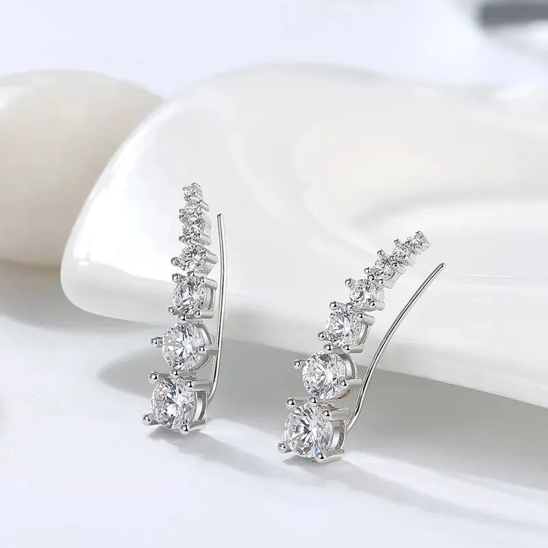 925 Sterling Silver Cubic Zircon Ear Cuff