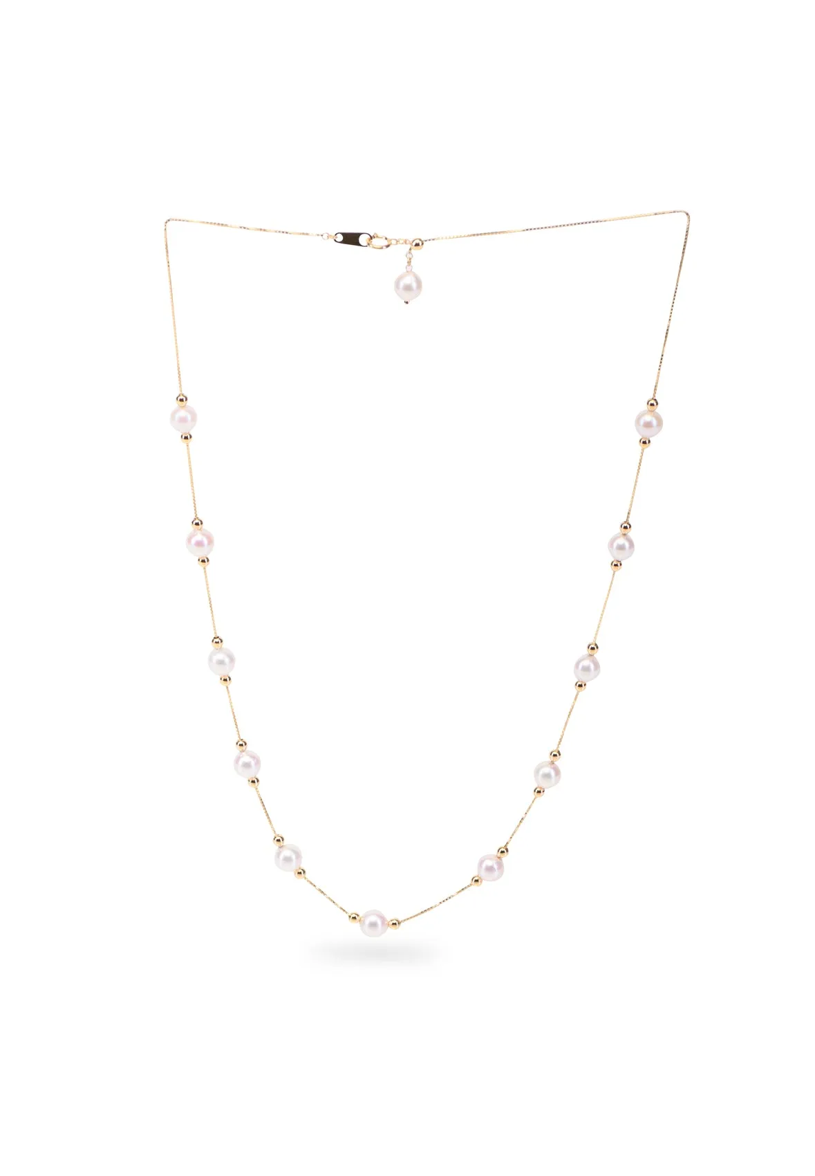 Adjustable Akoya Pearl Necklace (18K Yellow Gold)