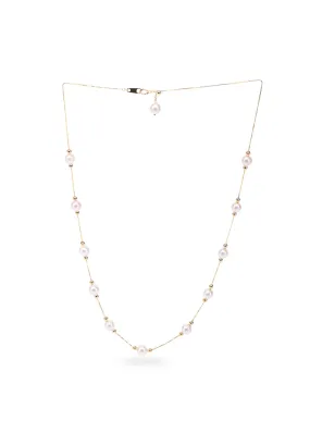 Adjustable Akoya Pearl Necklace (18K Yellow Gold)