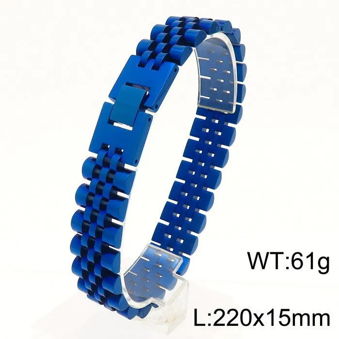 Adjustable Men's Titanium Steel Chain Bracelet with Simple Vacuum Plating - Couple's Fashion Jewelry