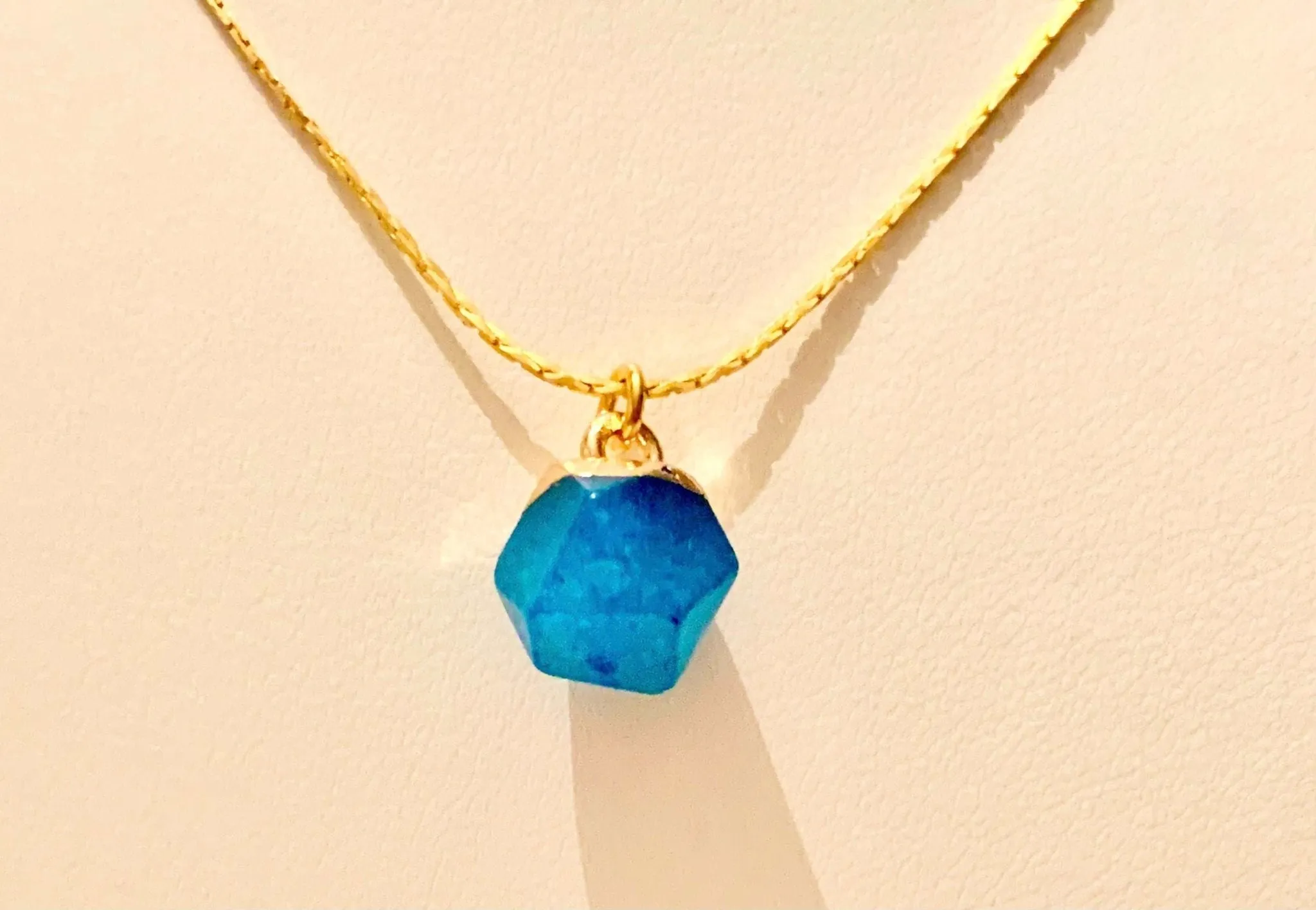 Althea Faceted Blue Amazonite Crystal Pendant Necklace