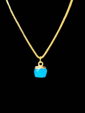 Althea Faceted Blue Amazonite Crystal Pendant Necklace