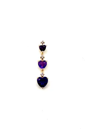 Amethyst heart drop pendant