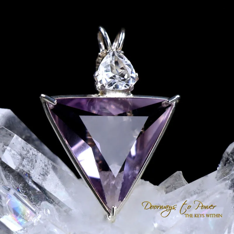 Amethyst Quartz Phenacite Angelic Star Pendant SS