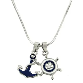 Anchor & Wheel Pendant Necklace