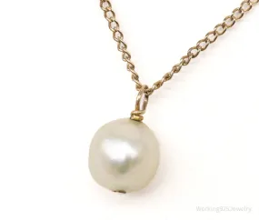 Antique Pearl 12K Gold Filled Chain Link Necklace