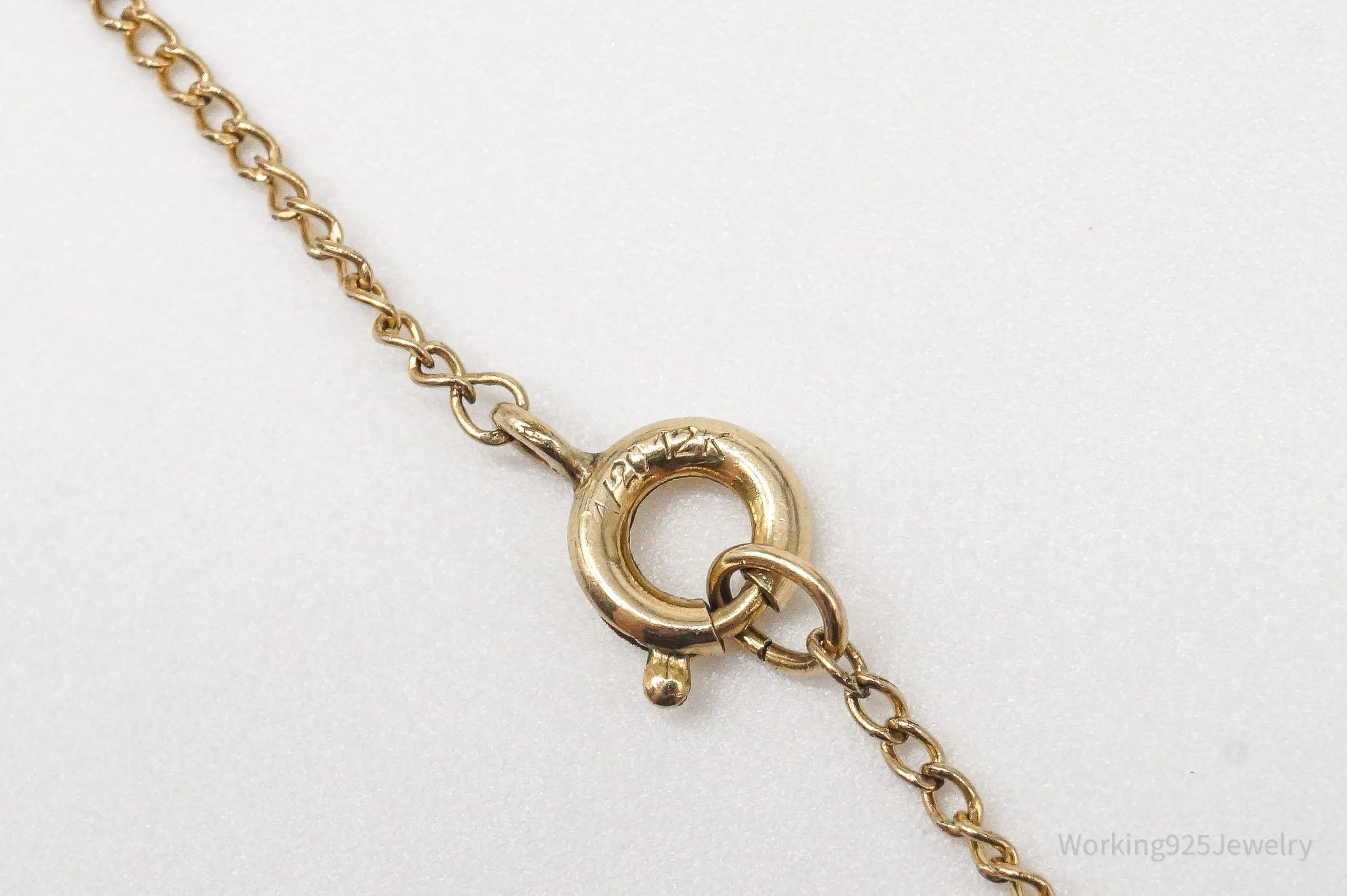 Antique Pearl 12K Gold Filled Chain Link Necklace