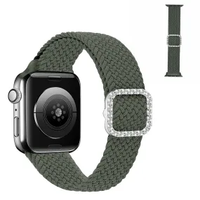 Apple Watch 40mm nylon watch strap in rhinestone buckle - Green