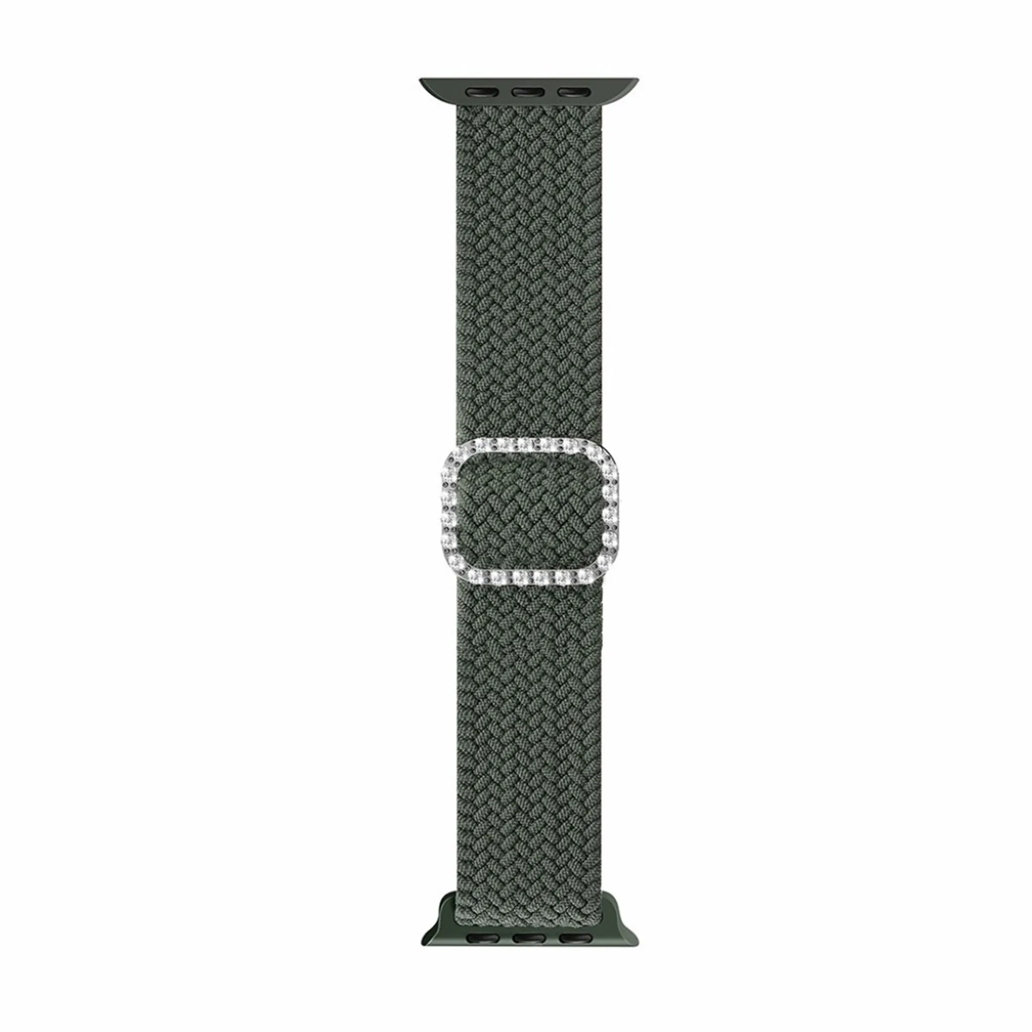 Apple Watch 40mm nylon watch strap in rhinestone buckle - Green