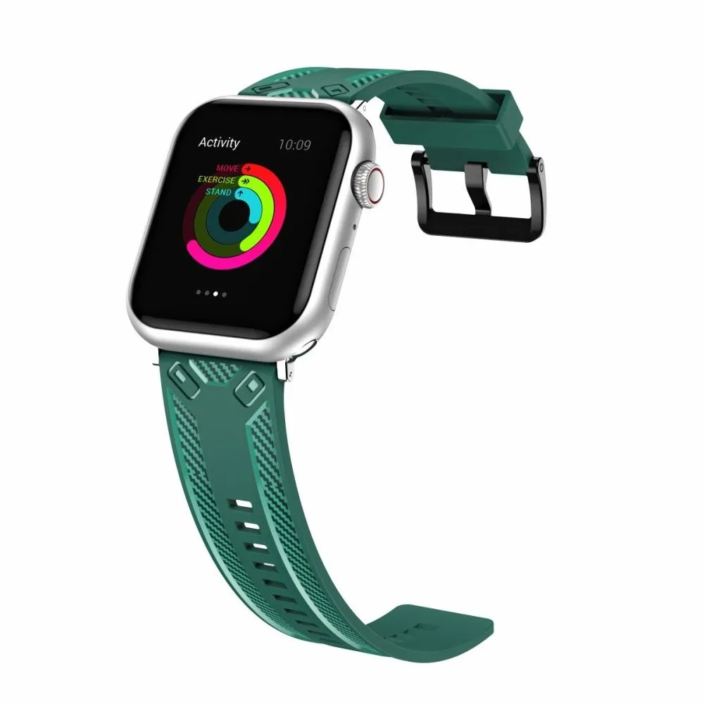 Apple Watch (41mm) carbon fiber silicone watch strap - Green