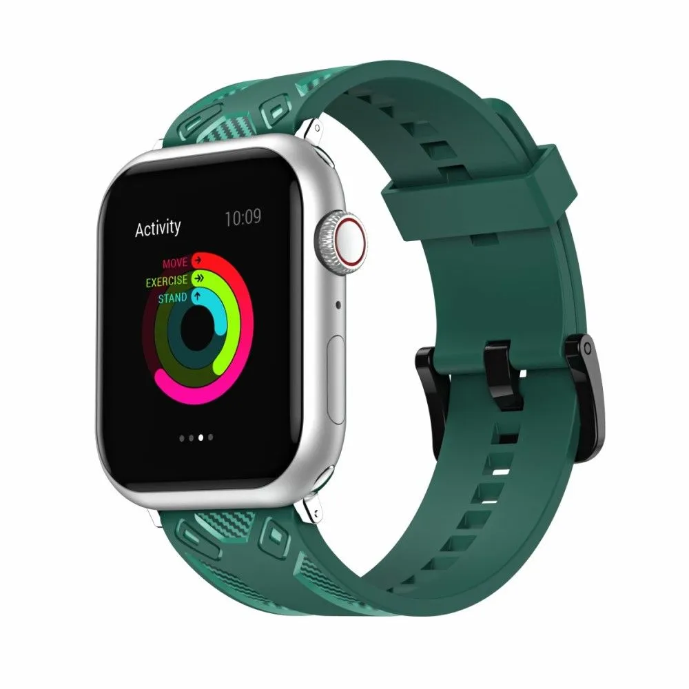 Apple Watch (41mm) carbon fiber silicone watch strap - Green